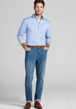 Traveler® Collection Slim Fit Spread Collar Solid Dress Shirt
