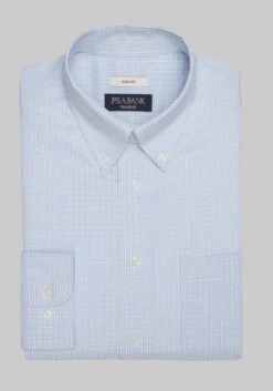 Traveler® Collection Slim Fit Button-Down Collar Check Dress Shirt