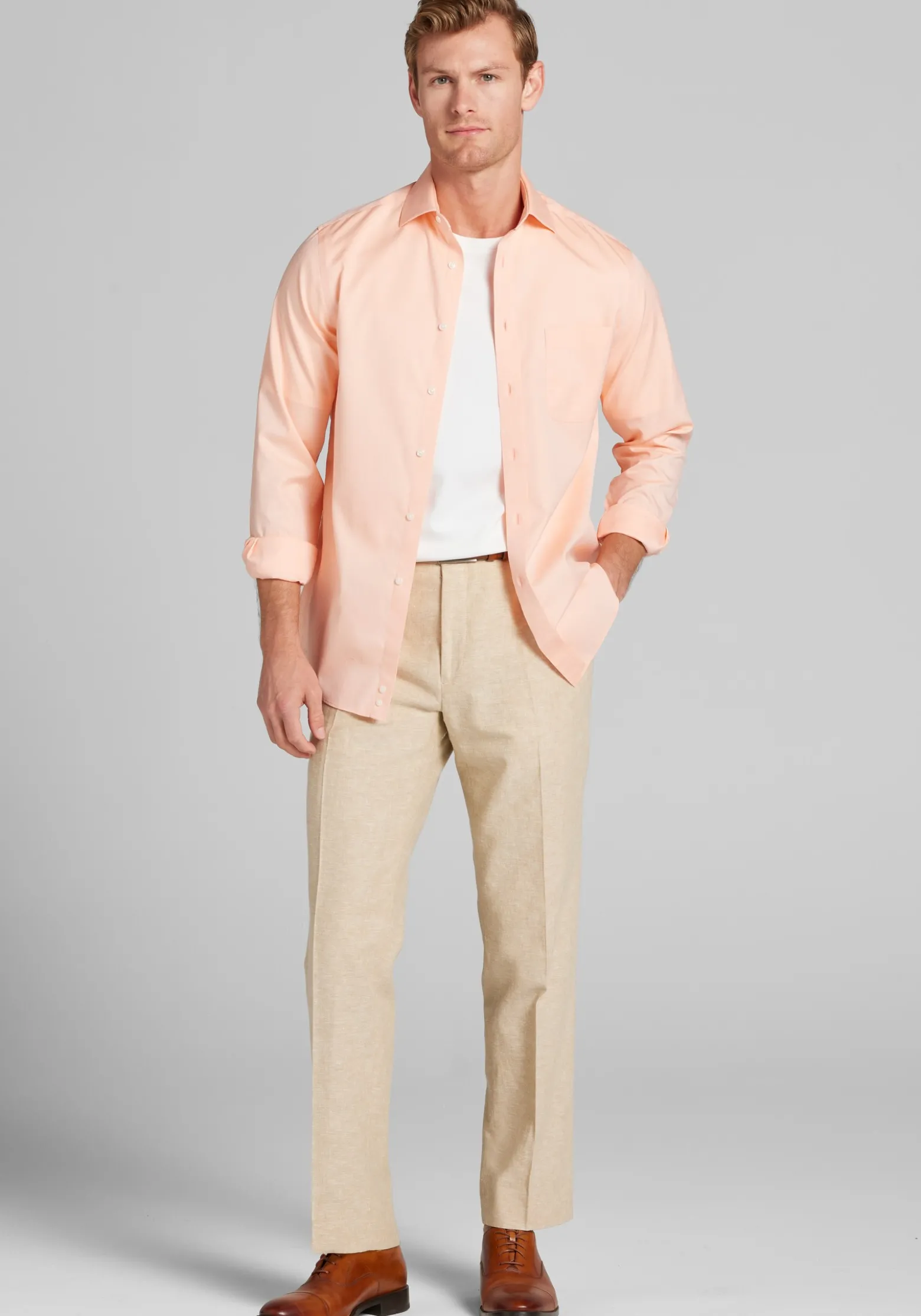 Traveler® Collection Slim Fit Spread Collar Dress Shirt