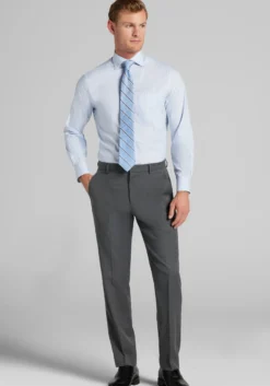 Traveler® Collection Slim Fit Spread Collar Stripe Dress Shirt