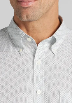 Traveler® Collection Tailored Fit Micro Geo Button Up Shirt - Big & Tall