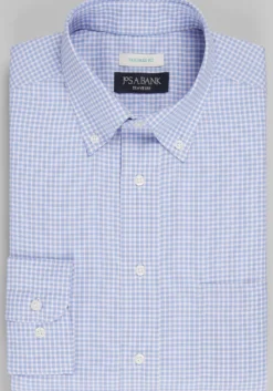 Traveler® Collection Tailored Fit Small Check Dress Shirt