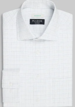 Traveler® Collection Tailored Fit Spread Collar Tattersall Dress Shirt