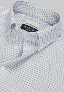 Traveler® Collection Tailored Fit Button-Down Collar Grid Dress Shirt