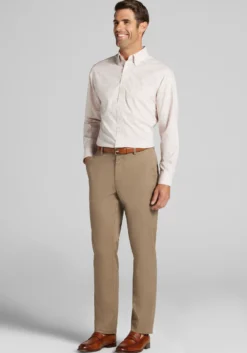 Traveler® Collection Tailored Fit Button-Down Collar Plaid Dress Shirt