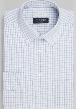 Traveler® Collection Tailored Fit Button-Down Collar Gradient Check Dress Shirt