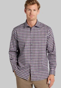 Traveler® Collection Traditional Fit Offset Check Pattern Button Up Shirt - Big & Tall