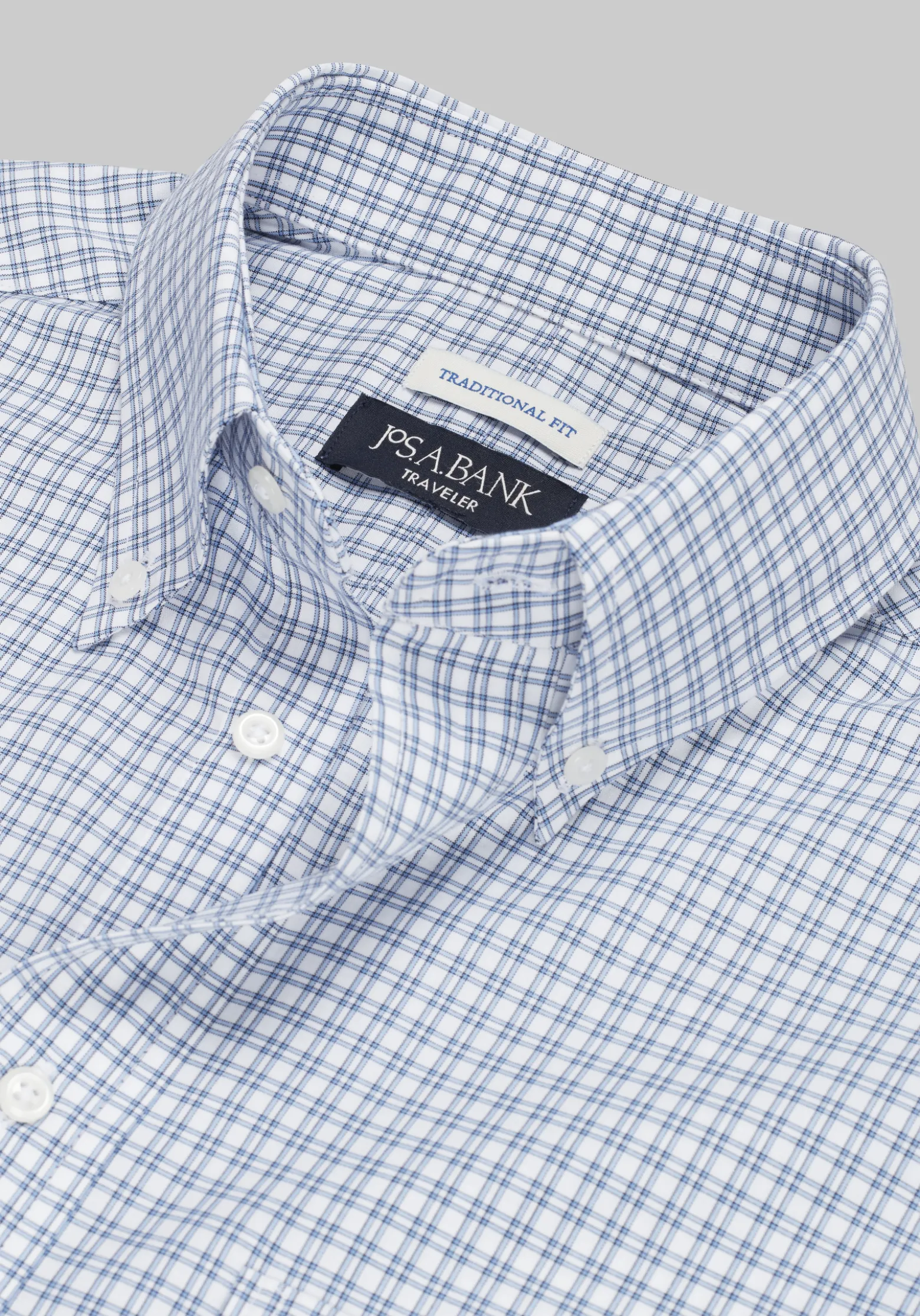 Traveler® Collection Traditional Fit Button-Down Collar Check Dress Shirt - Big & Tall CLEARANCE