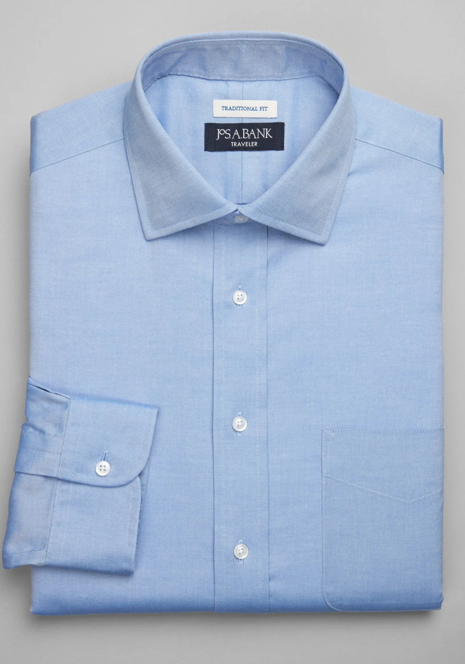Traveler® Collection Traditional Fit Spread Collar Solid Dress Shirt