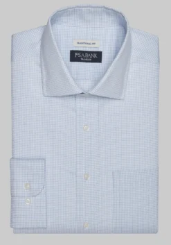 Traveler® Collection Traditional Fit Small Check Dress Shirt - Big & Tall