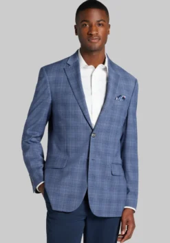 Traveler® COOLMOTION Tailored Fit Windowpane Sportcoat - Big & Tall