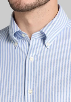 Traveler® Performance Tailored Fit Bengal Stripe Button Up Shirt