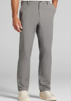 Traveler® Performance Tailored Fit Cotton Blend Flat Front Golf Chinos - Big & Tall