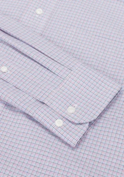 Traveler® Traditional Fit Mini Plaid Dress Shirt