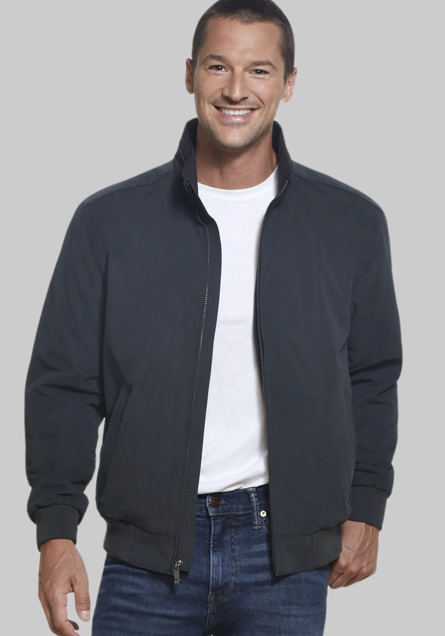 Weatherproof Tailored Fit Microfiber Fleece-Lined Bomber Jacket