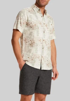 Weatherproof Vintage Traditional Fit Linen-Blend Camp Shirt